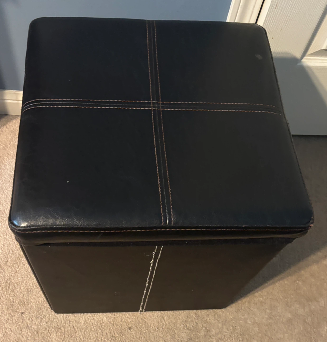 Black Storage Cube (15” x 15” x 16”) foldable in faux leather - photo 2