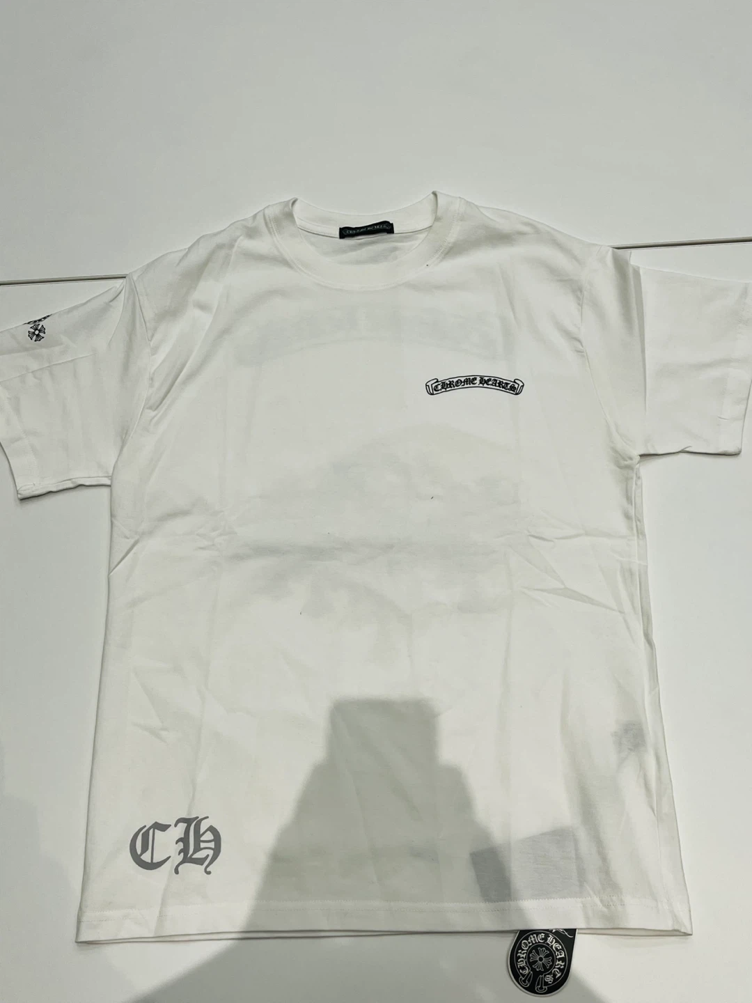 Chrome Hearts White T-Shirt with Multi-Color Crosses - photo 2
