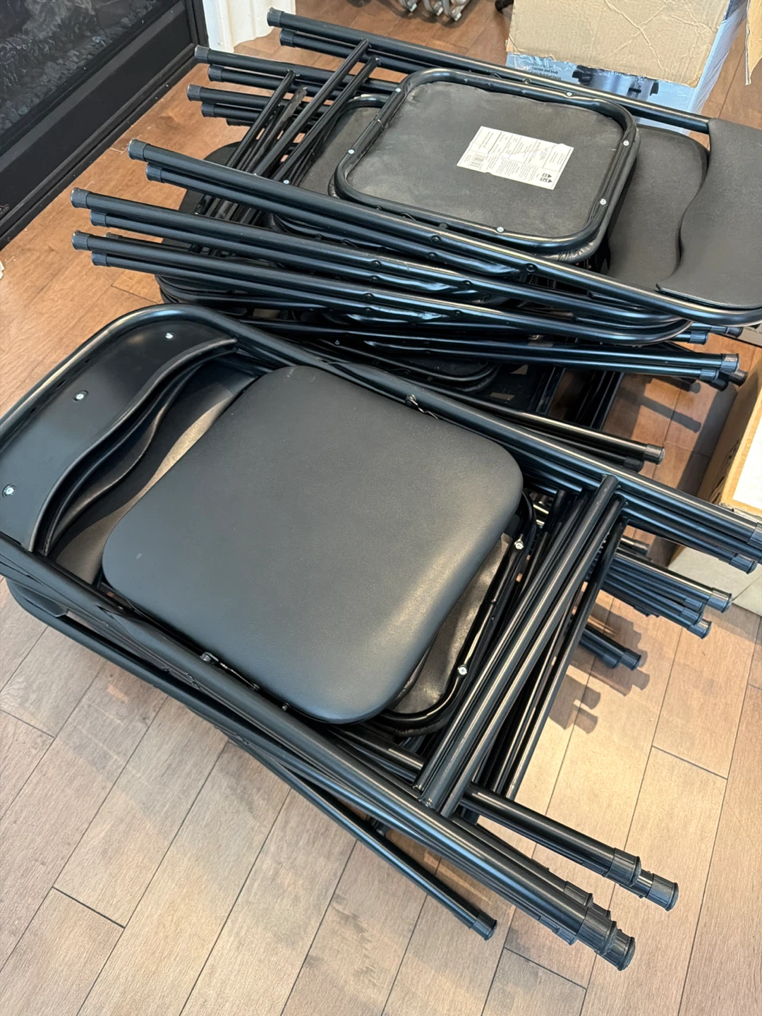 Stacking Folding Chairs - Set of 20 - Black