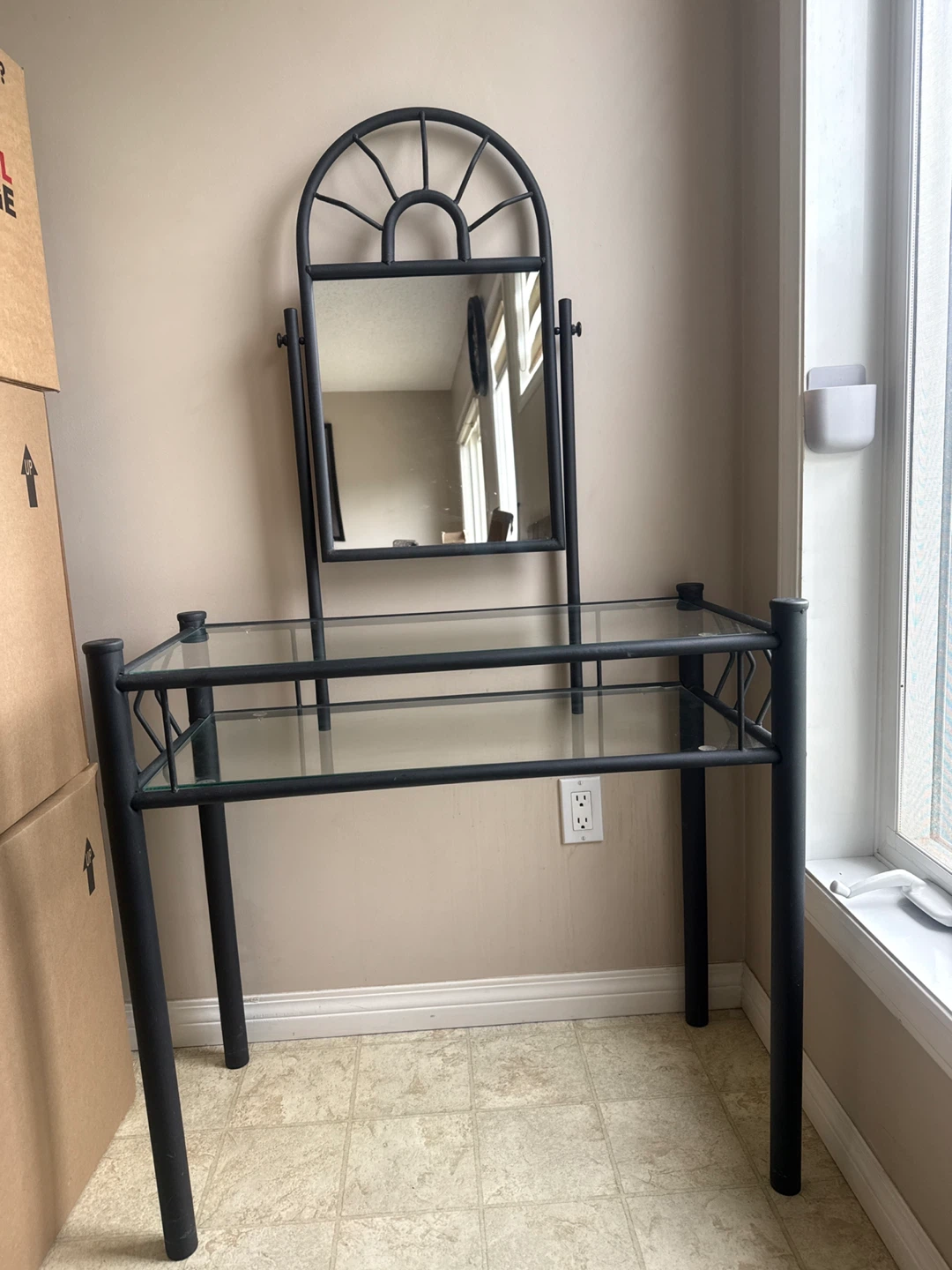 Glass Vanity Table with Mirror - photo 2