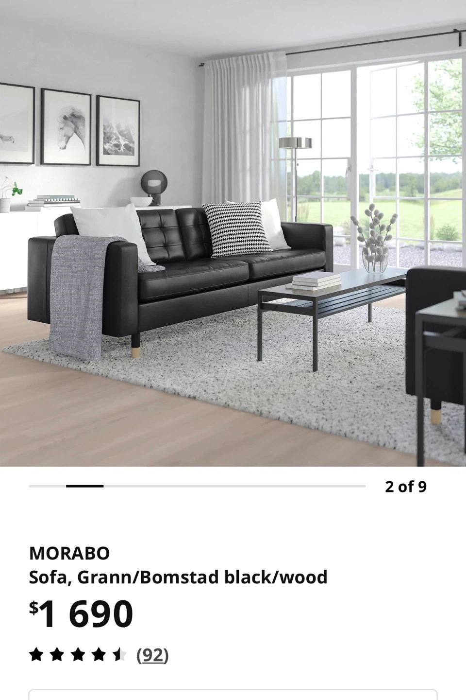 IKEA Morabo Sofa - Grann/Bomstad Black - photo 5