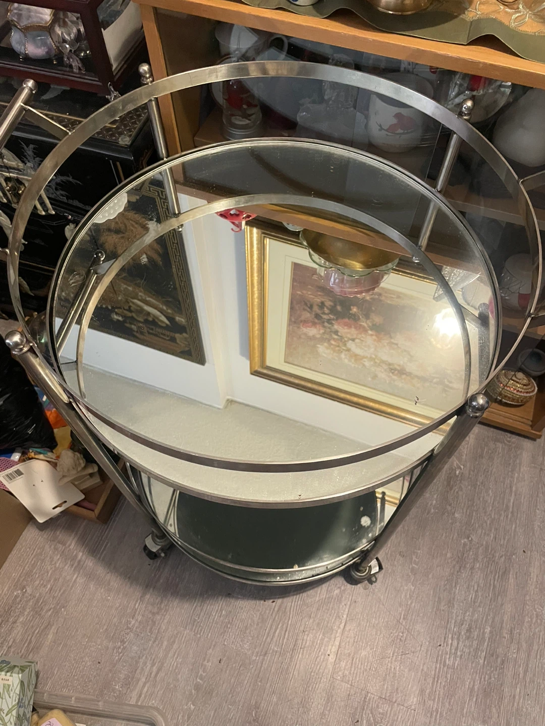2-Tier Mirrored Bar Cart - photo 2