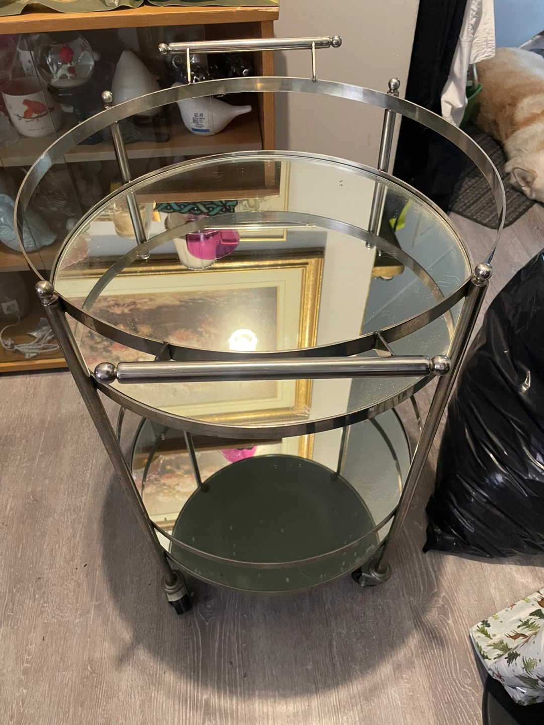 2-Tier Mirrored Bar Cart - photo 4