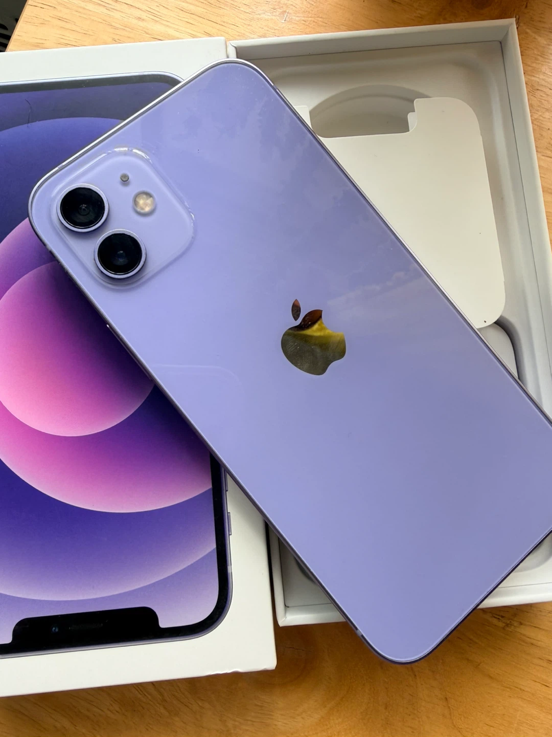iPhone 12 Purple with Case and Screen Protector
