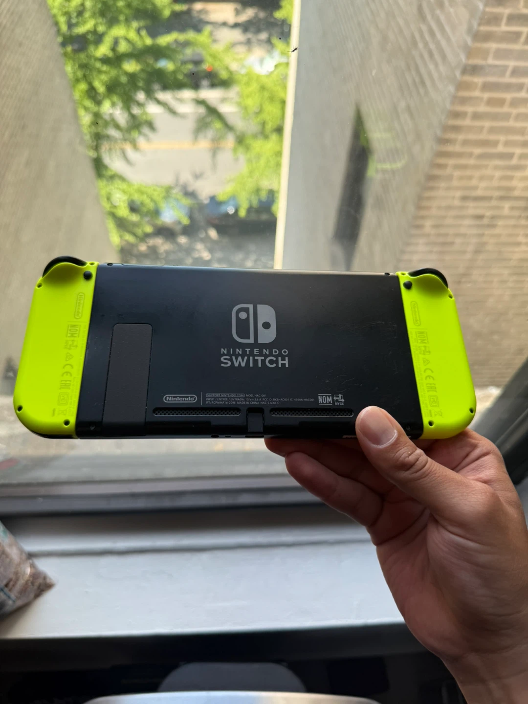 Nintendo Switch Neon Yellow Console with Dock and Accessories - photo 3