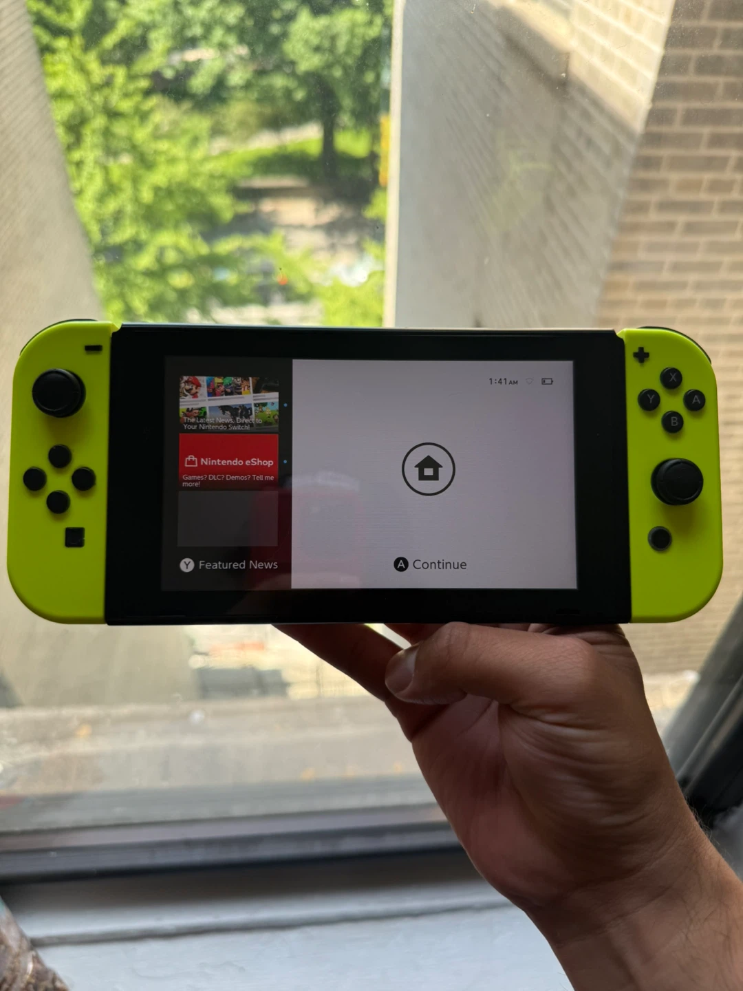 Nintendo Switch Neon Yellow Console with Dock and Accessories - photo 2