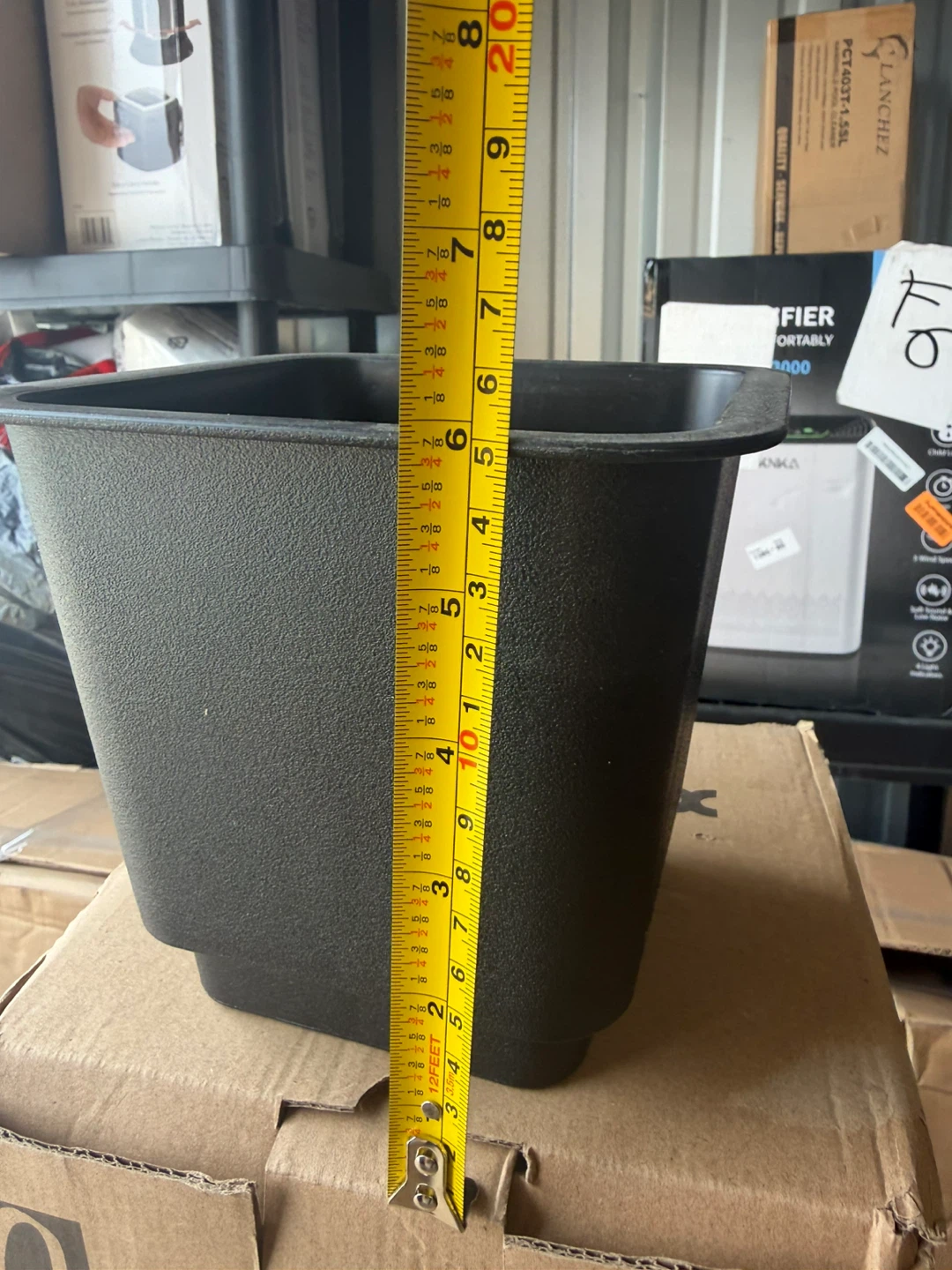 Black Square Plastic Plant Pots (Set of 6) - photo 3