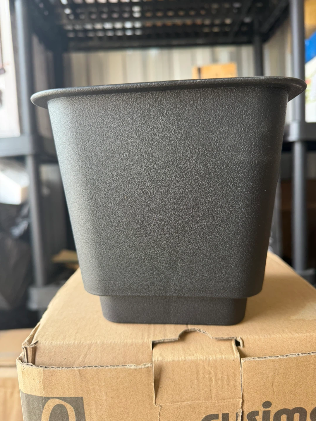 Black Square Plastic Plant Pots (Set of 6) - photo 2