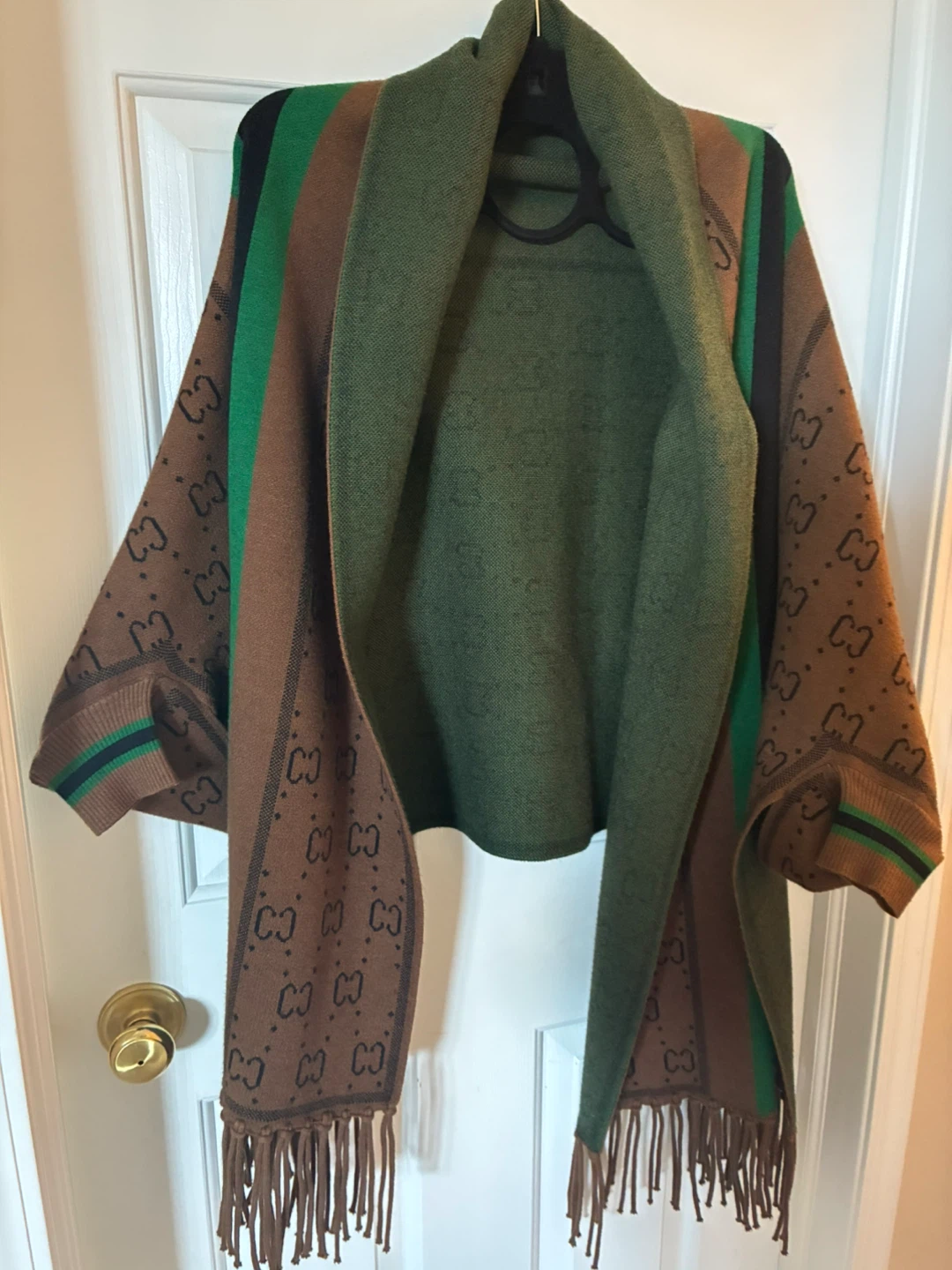 Brown Monogram Poncho Scarf