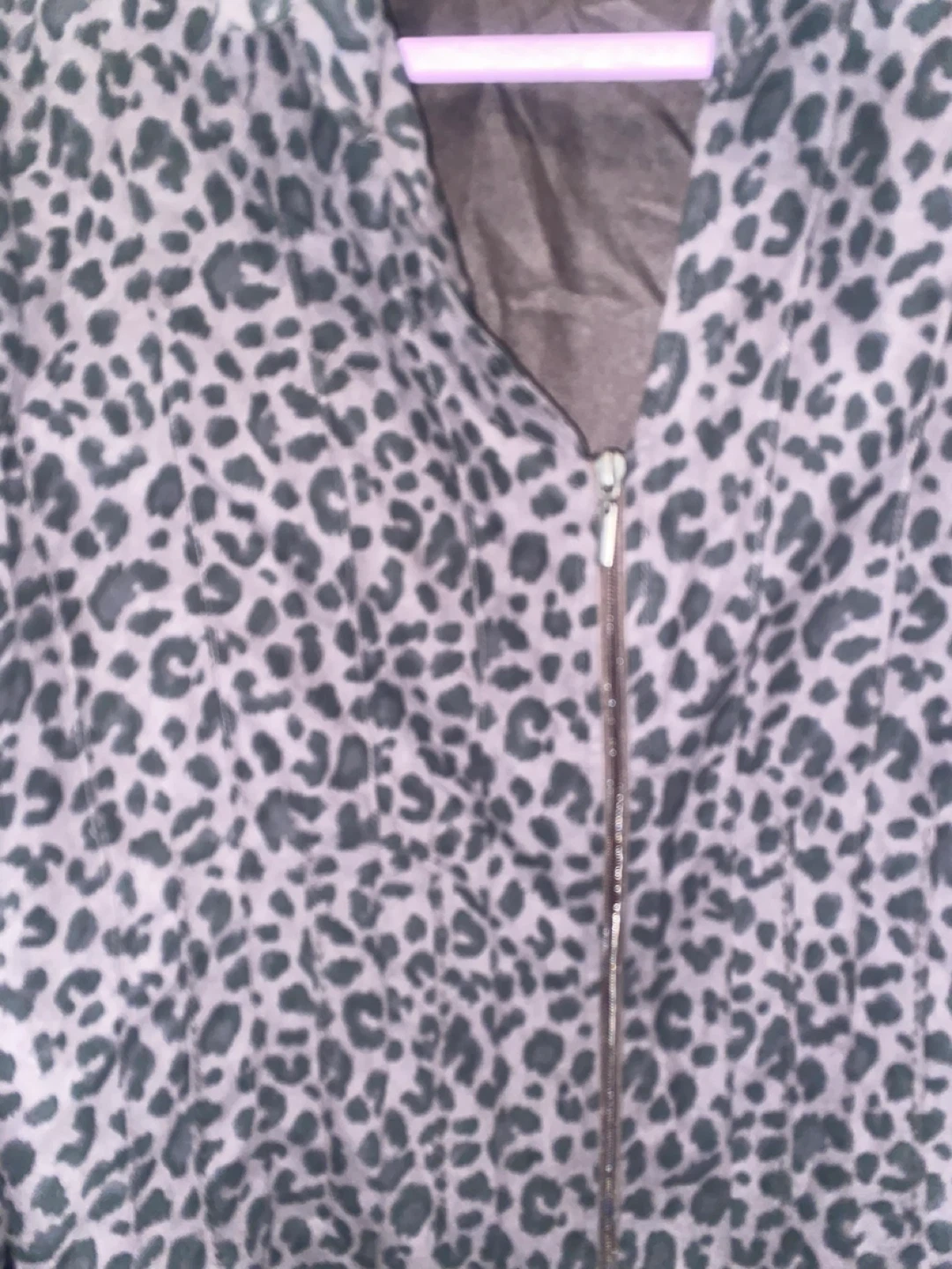 Lemon Grass Leopard Print Zip-Up Jacket XL - photo 2