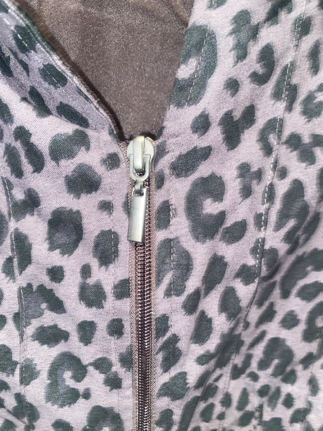 Lemon Grass Leopard Print Zip-Up Jacket XL - photo 3