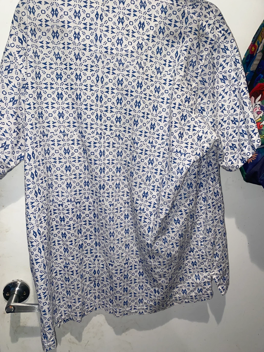 Aarong Men's Blue Floral Print Shirt Size 46 - photo 5