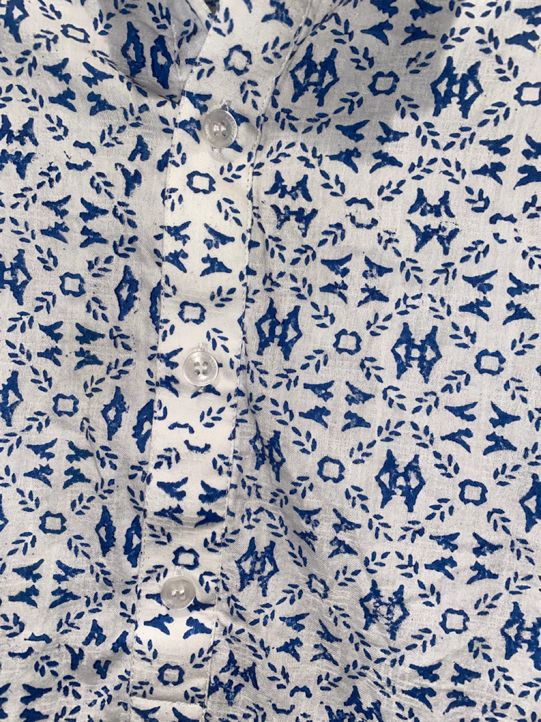 Aarong Men's Blue Floral Print Shirt Size 46 - photo 3