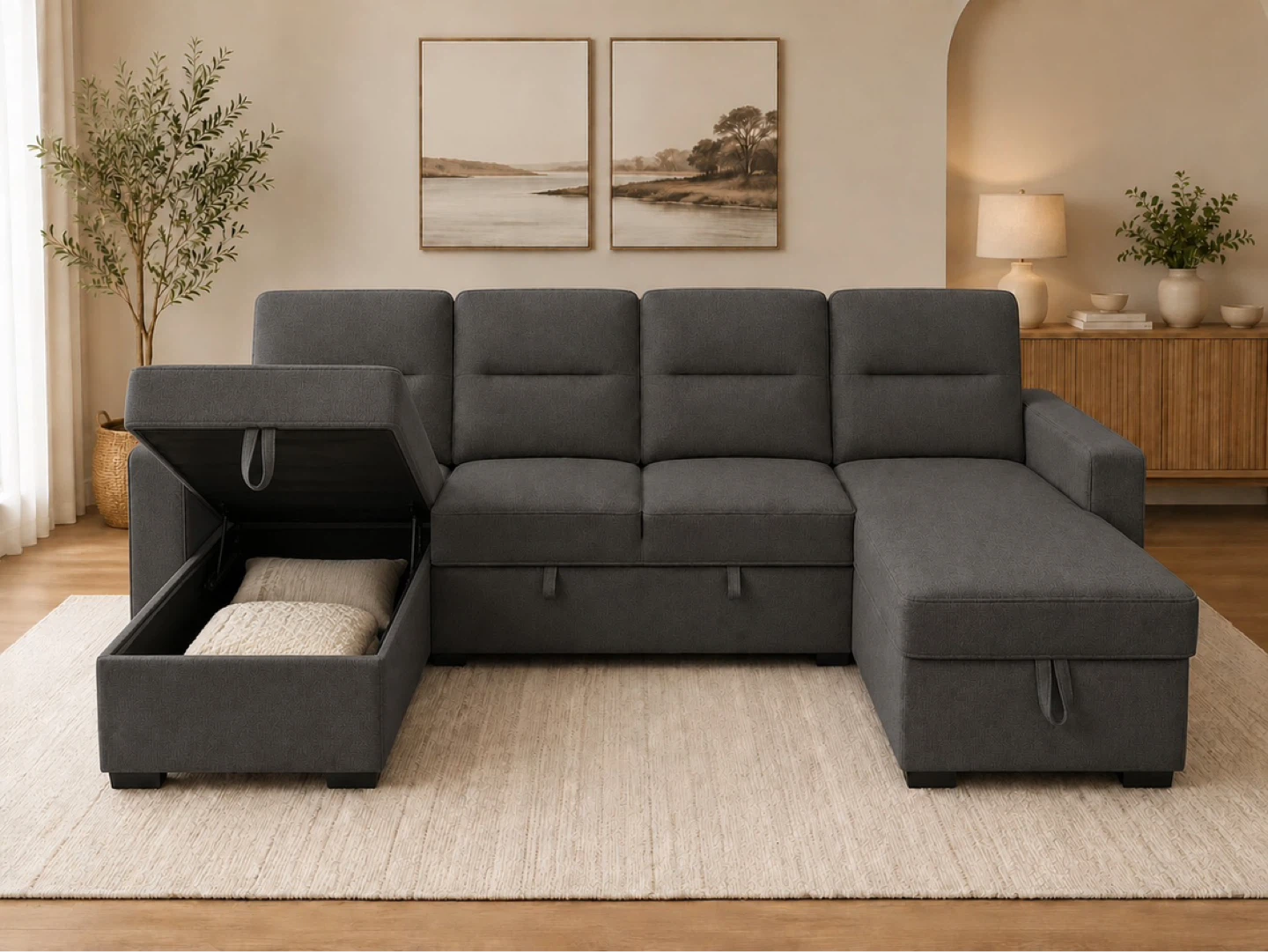 Modern U-shape sleeper sectional - photo 2