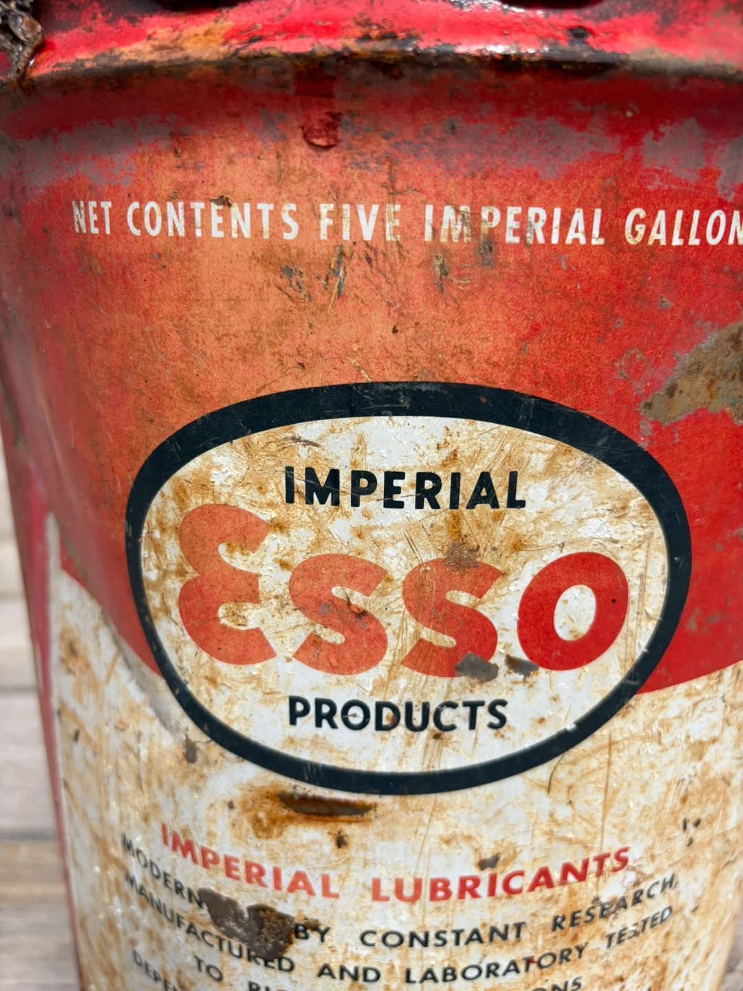 Vintage Esso Imperial Lubricants Pail - 5 Imperial Gallons - photo 3