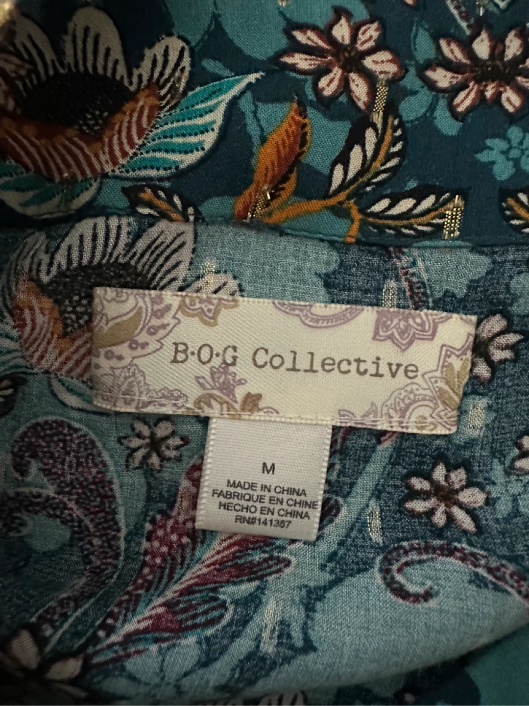 B.o.G Collective Teal Floral Mini Dress - Size M - photo 5