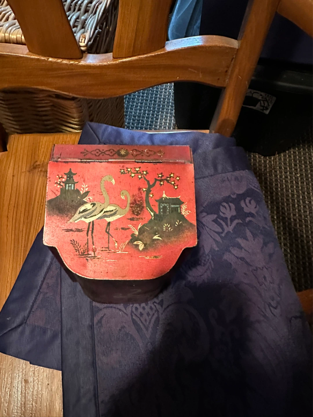 Vintage Decorative Tin Box with Flamingo Design - photo 2