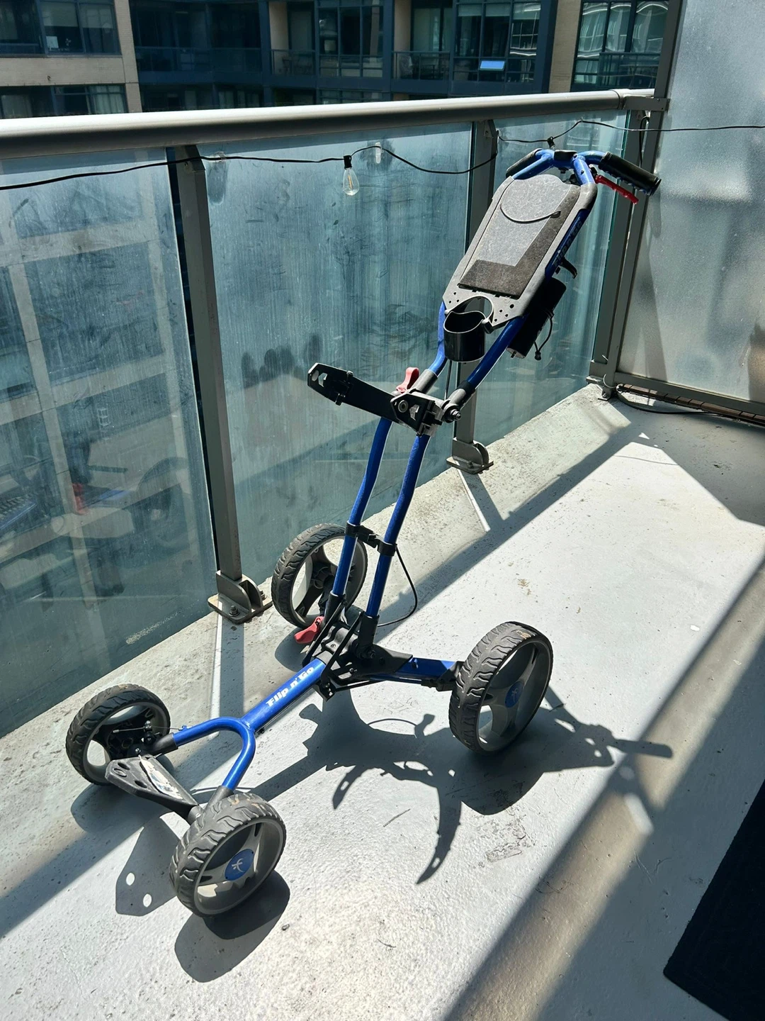 Flip 'n Go Golf Push Cart Blue