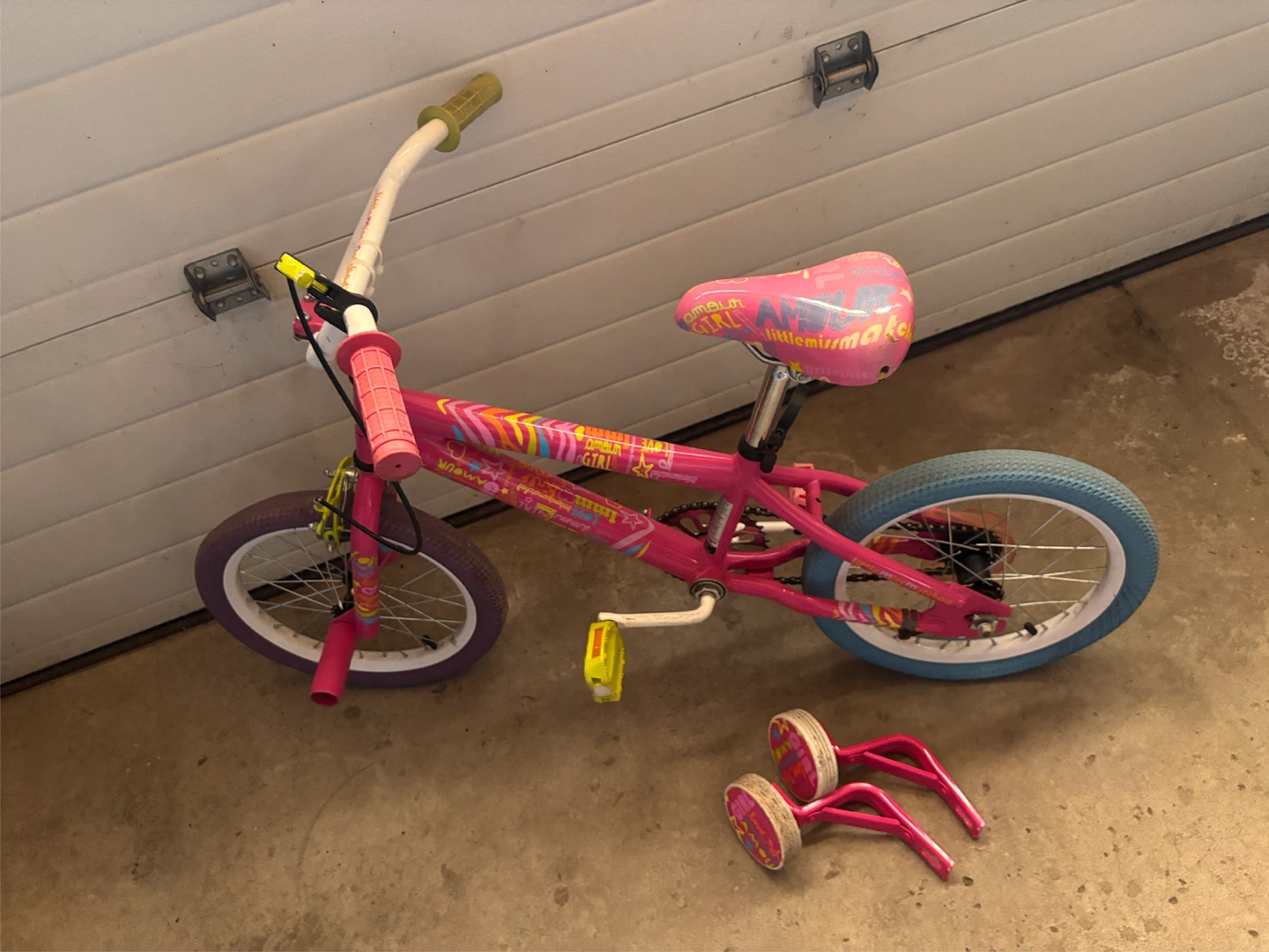 Pink Little Miss Makeover Girl's BMX Bike with Training Wheels