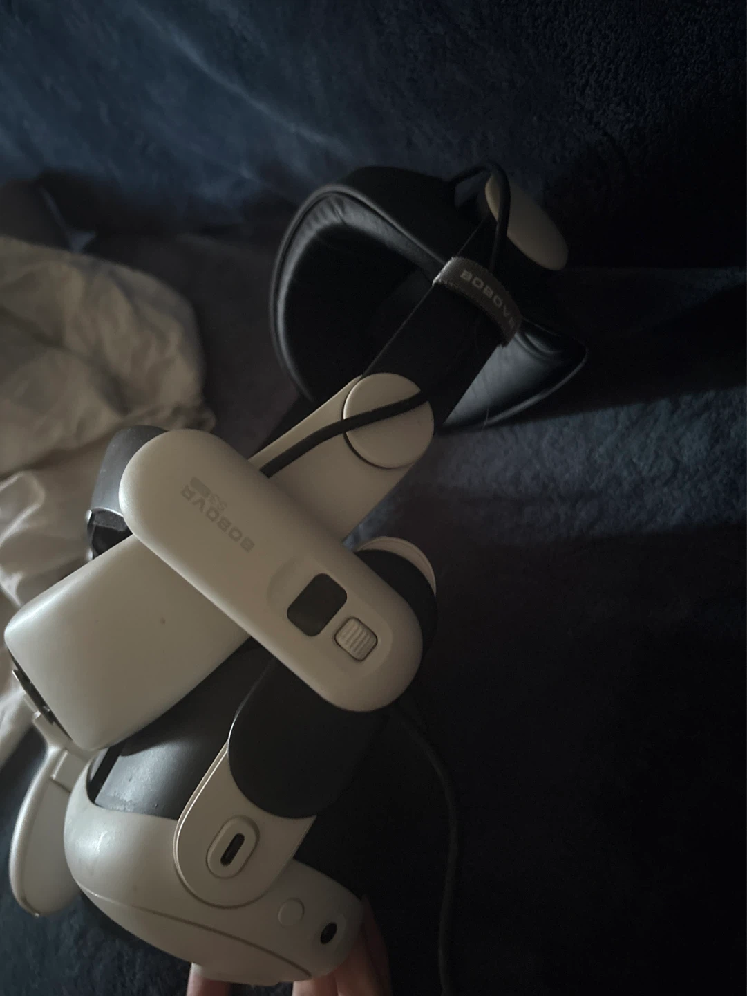 Quest 3 with Controllers and with BOBOVR F2 Elite Strap