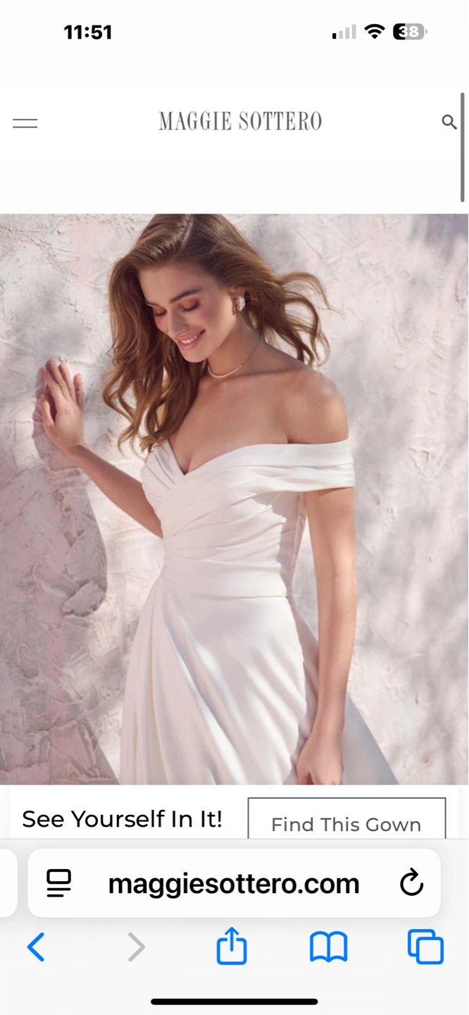 Maggie Sottero Off-the-Shoulder Wedding Dress - photo 5