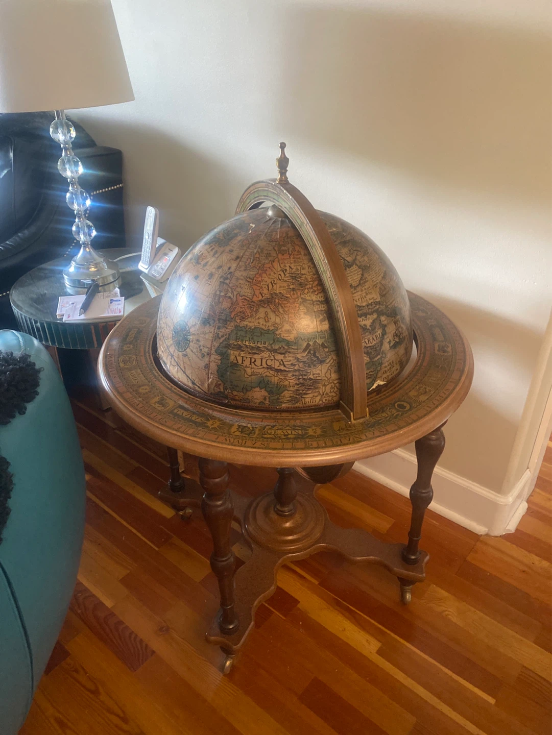 Vintage Globe Bar Cart
