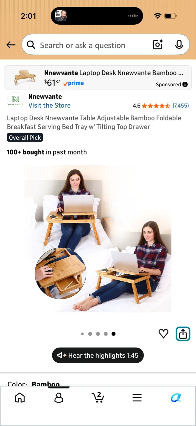 Bamboo Foldable Laptop Desk - photo 4