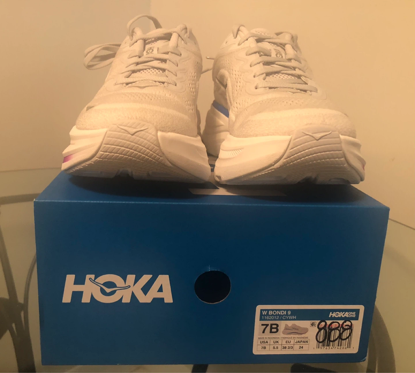 Hoka W Bondi 9 Women's Running Shoes - White/Silver - Size 7B - photo 2