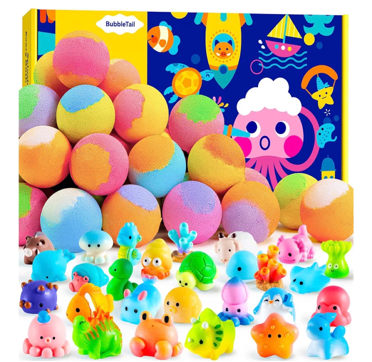 New BubbleTail Animal Kingdom Adventure Bath Bombs with Toys