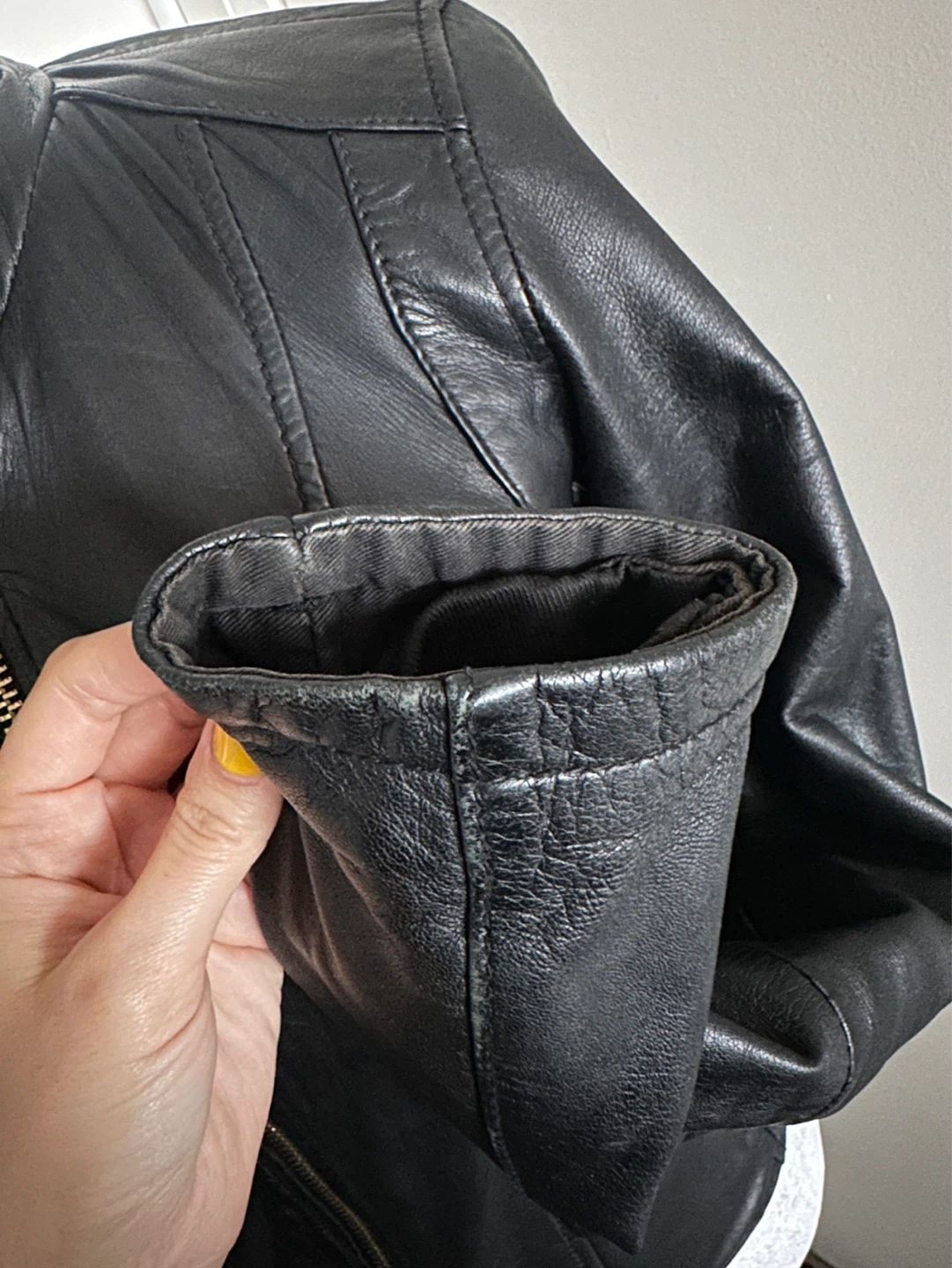 Y2K Bershka Black Leather Jacket - Size S - photo 3
