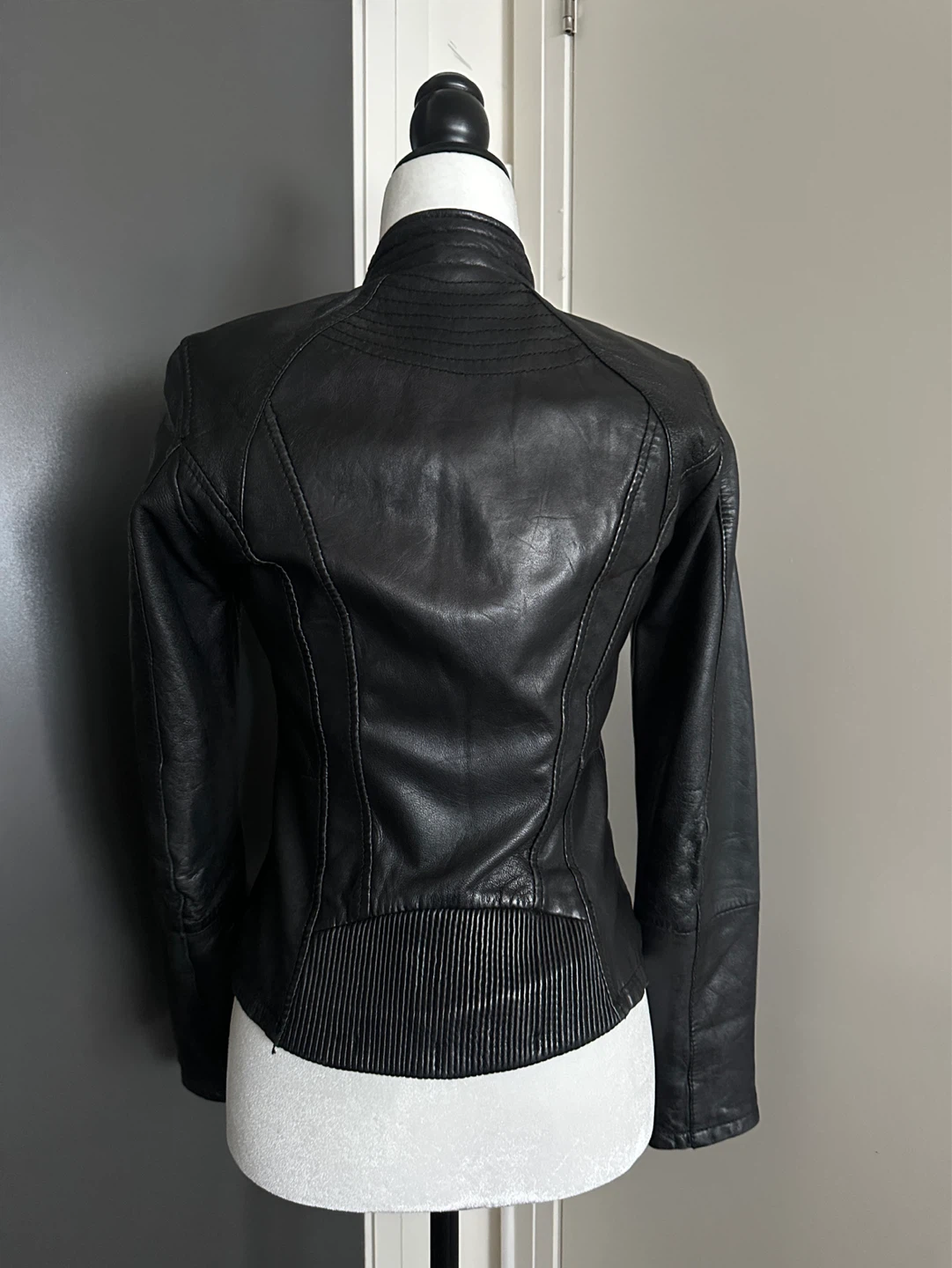 Y2K Bershka Black Leather Jacket - Size S - photo 4