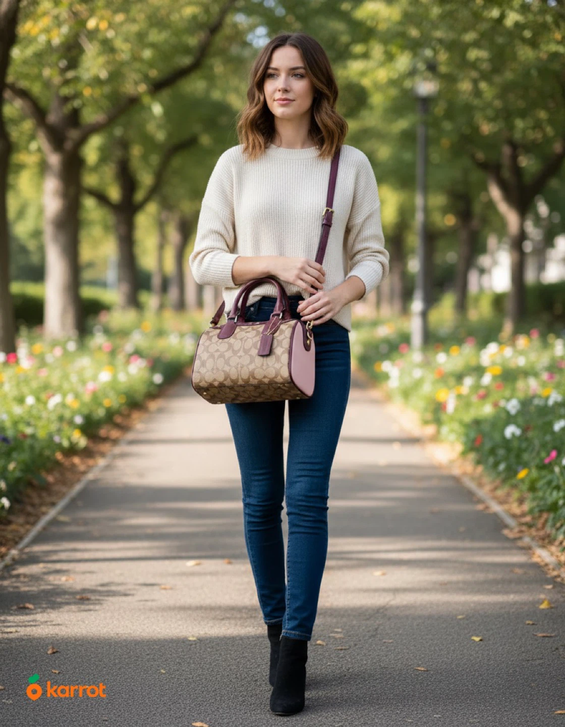 Coach Monogram Barrel Bag Burgundy Pink - photo 4