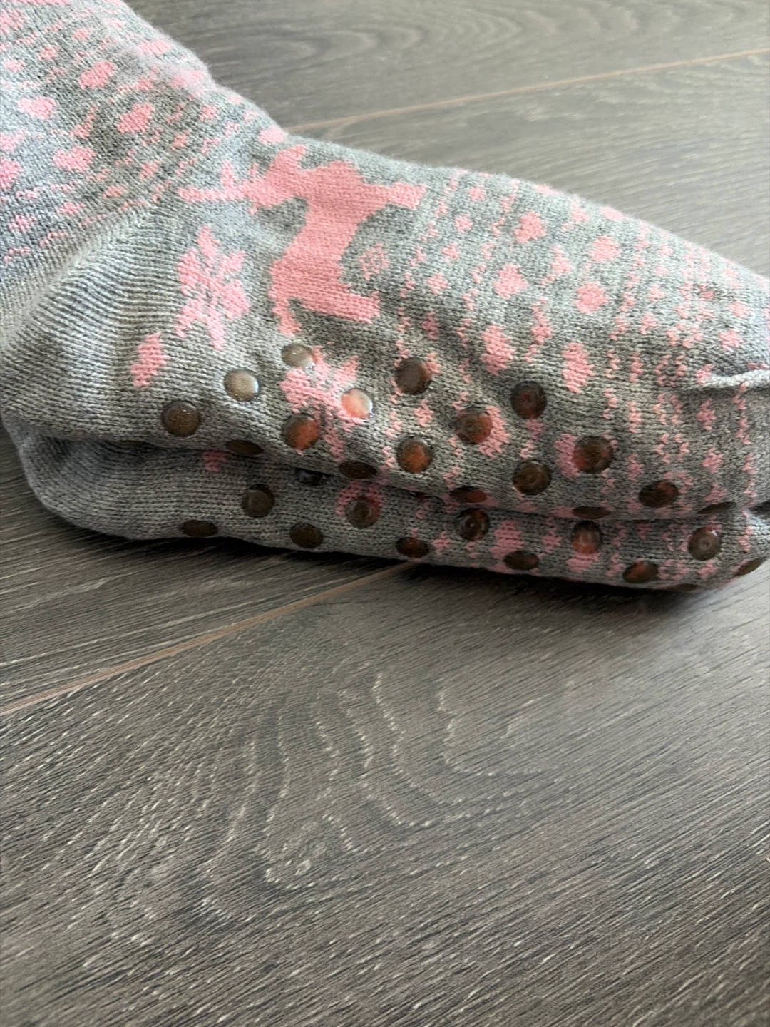 Grey & Pink FLUFFY Gripper Socks - photo 2