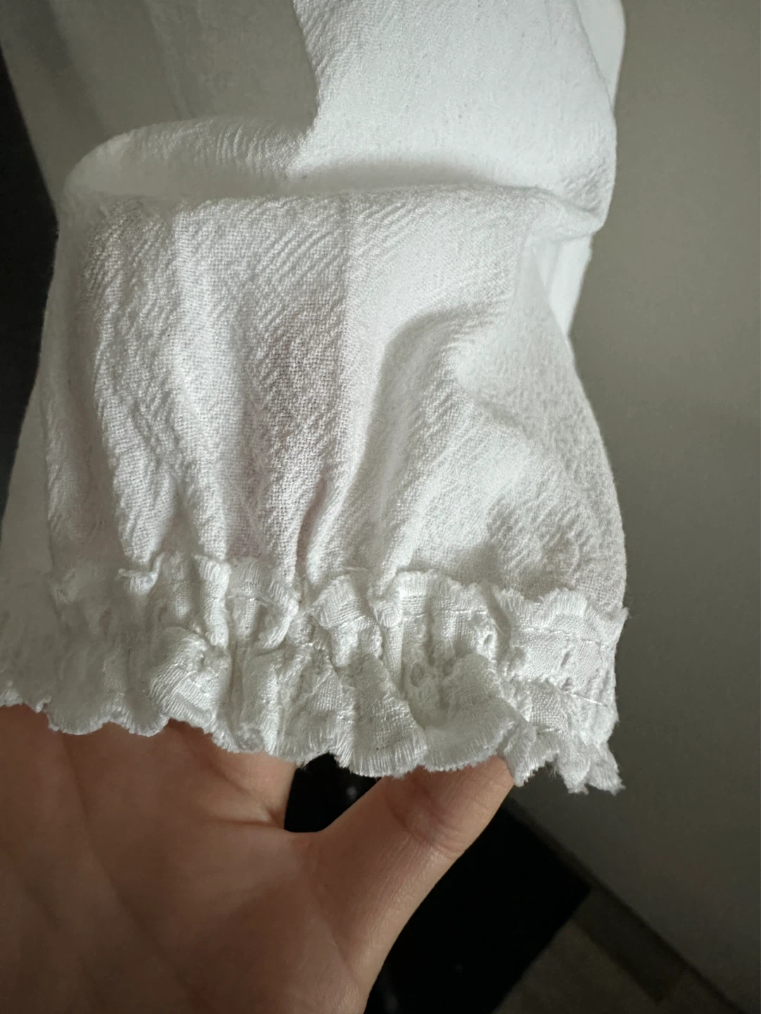 Handmade White Ruffled Tie-Front Blouse S - photo 5