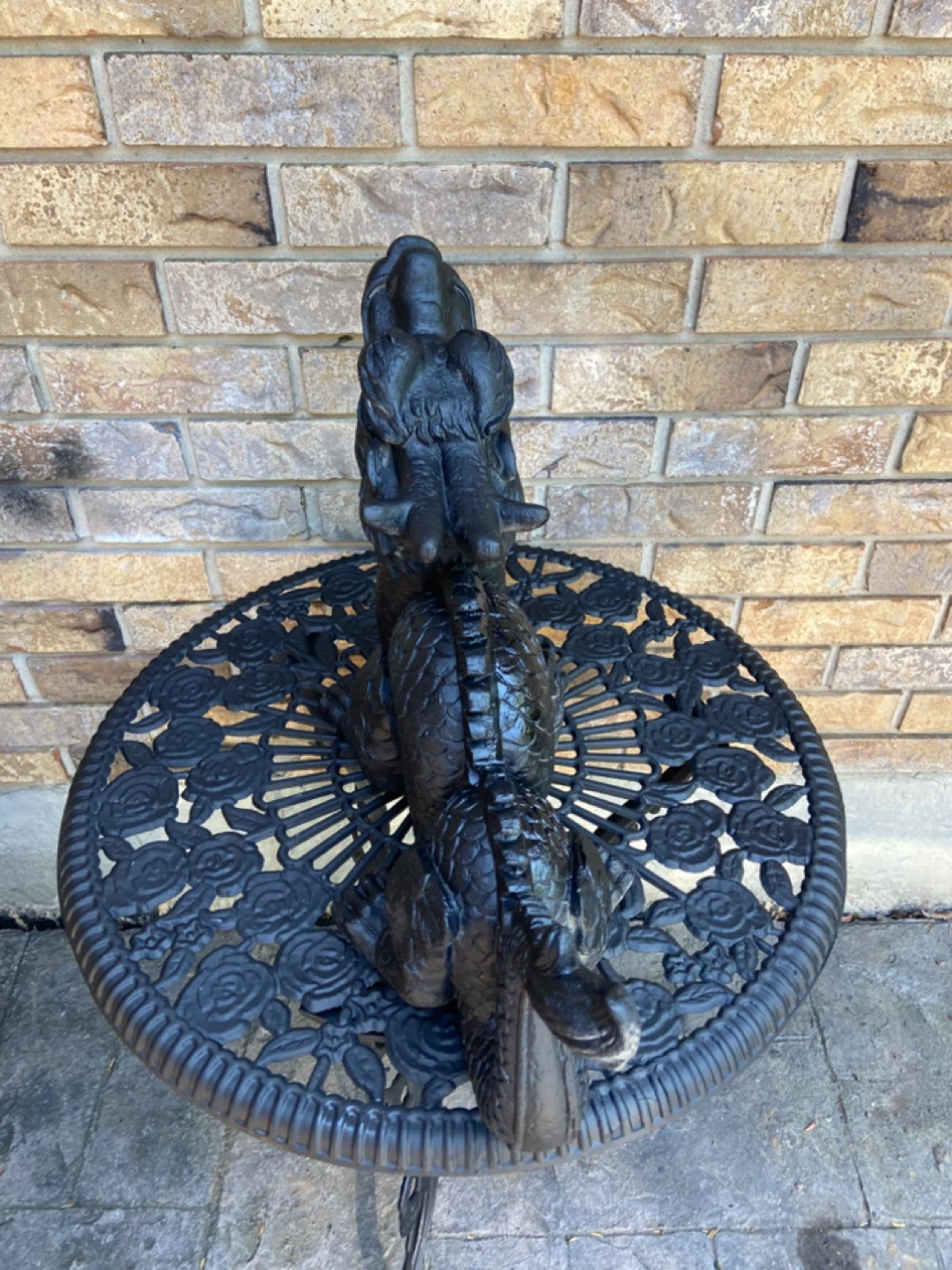 Black Cement Garden Dragon Statue - photo 3