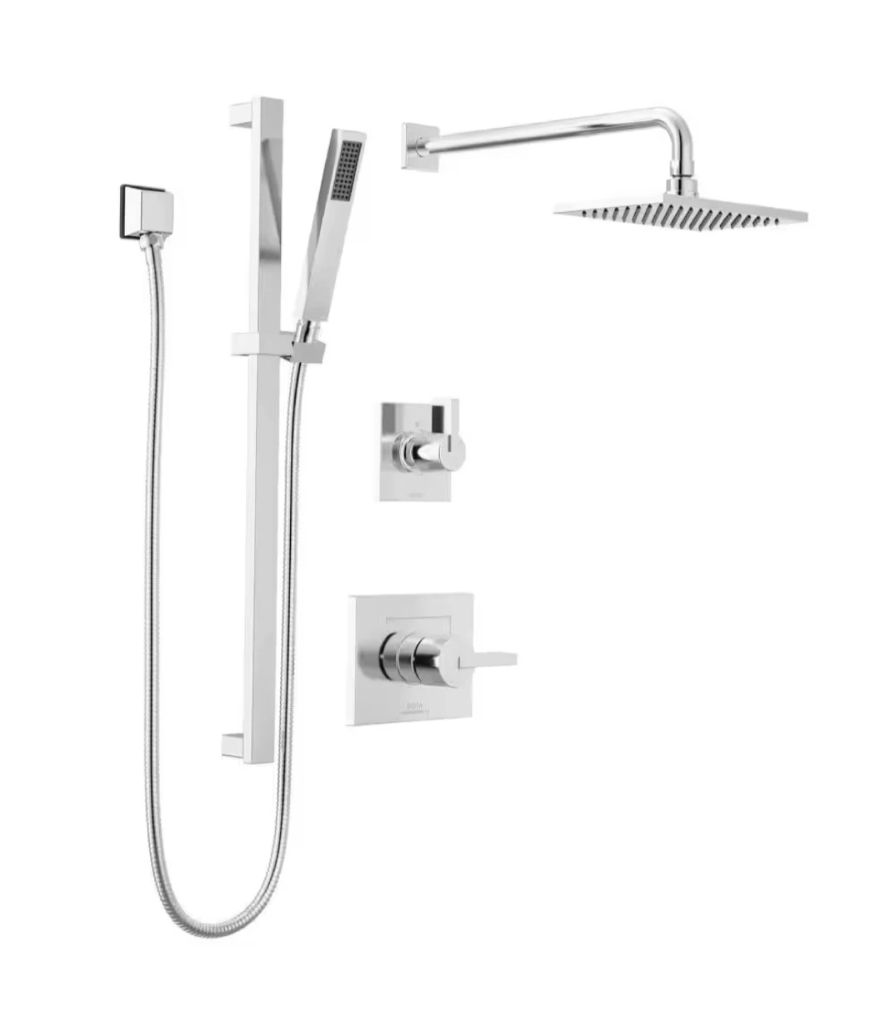 Delta Shower System with Hand Shower and Rain Shower Head
