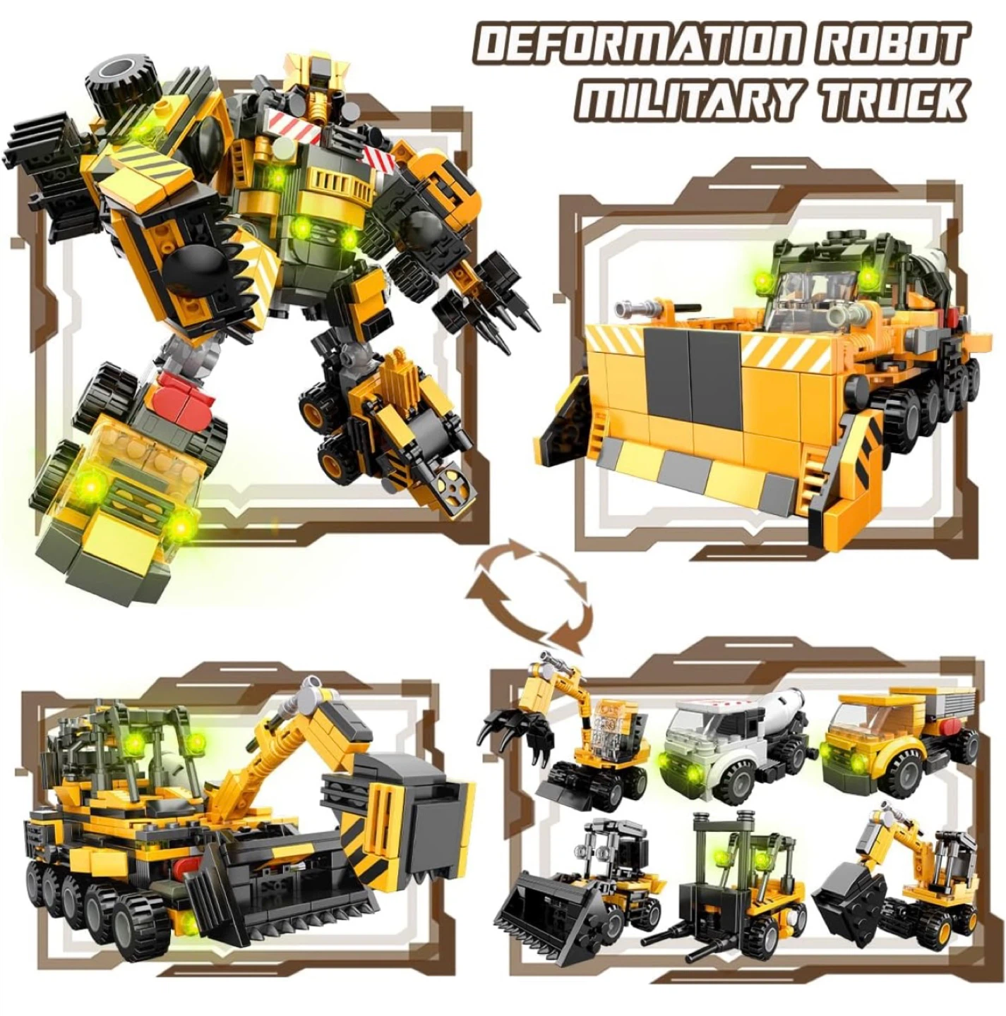 New* 9-in-1 Deformation Robot Military Truck Building Toy - photo 4