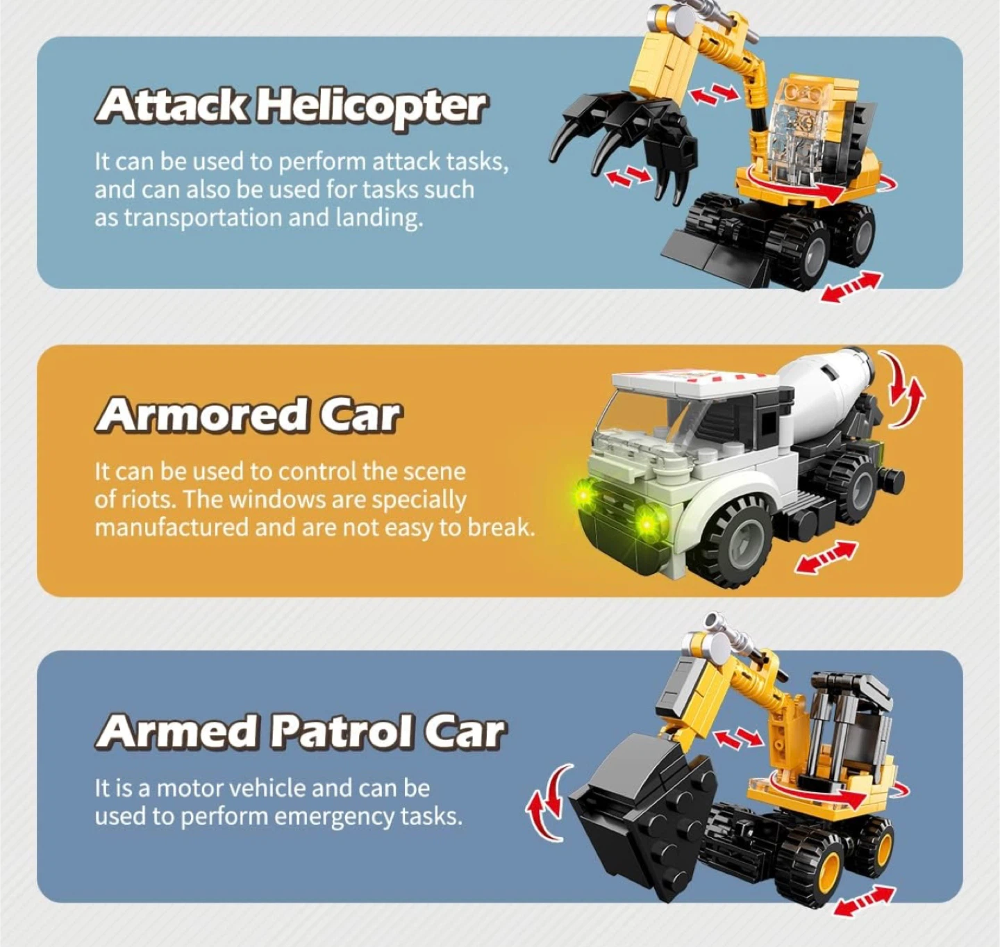New* 9-in-1 Deformation Robot Military Truck Building Toy - photo 5