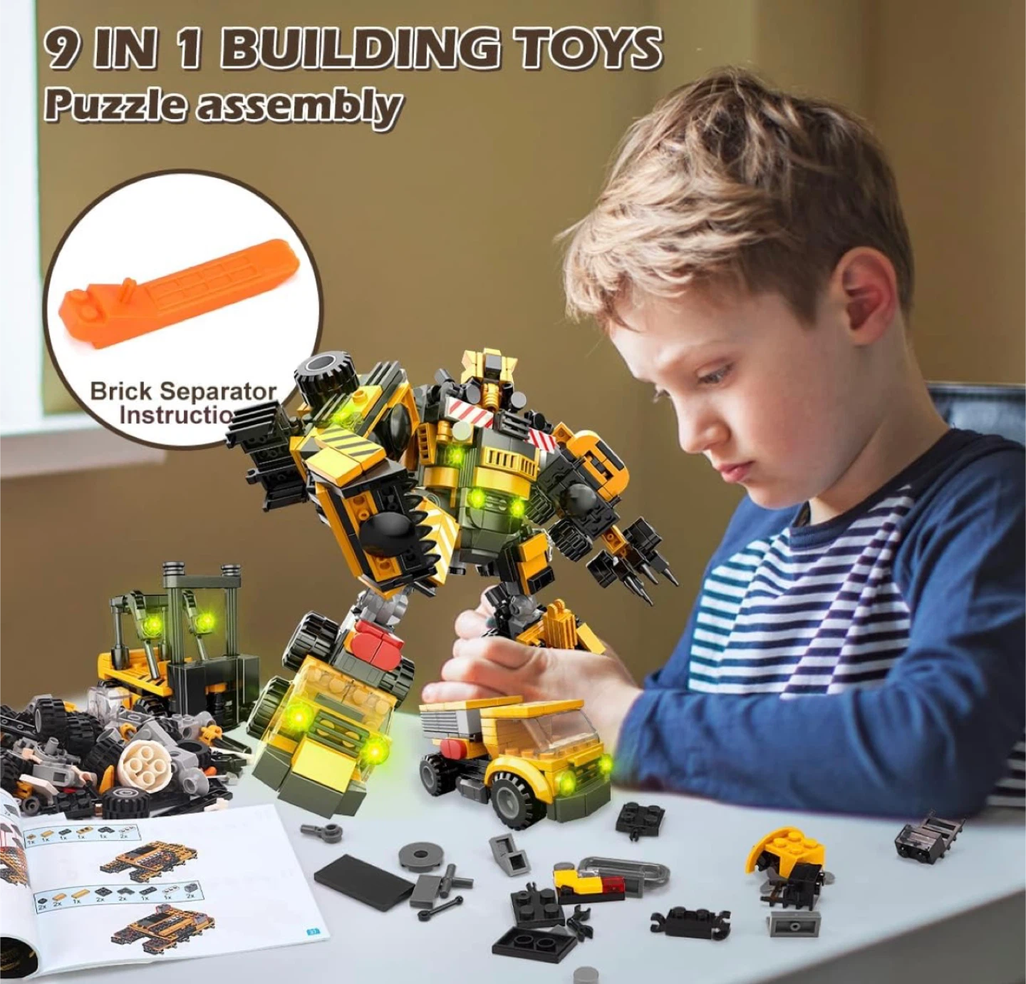 New* 9-in-1 Deformation Robot Military Truck Building Toy - photo 3