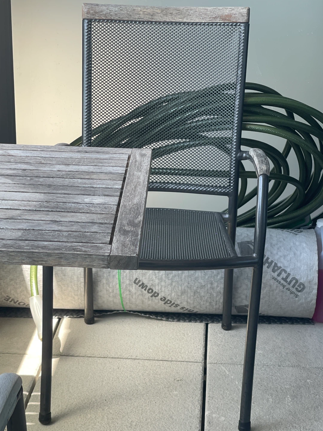 Black Metal Mesh Patio Chair - photo 2