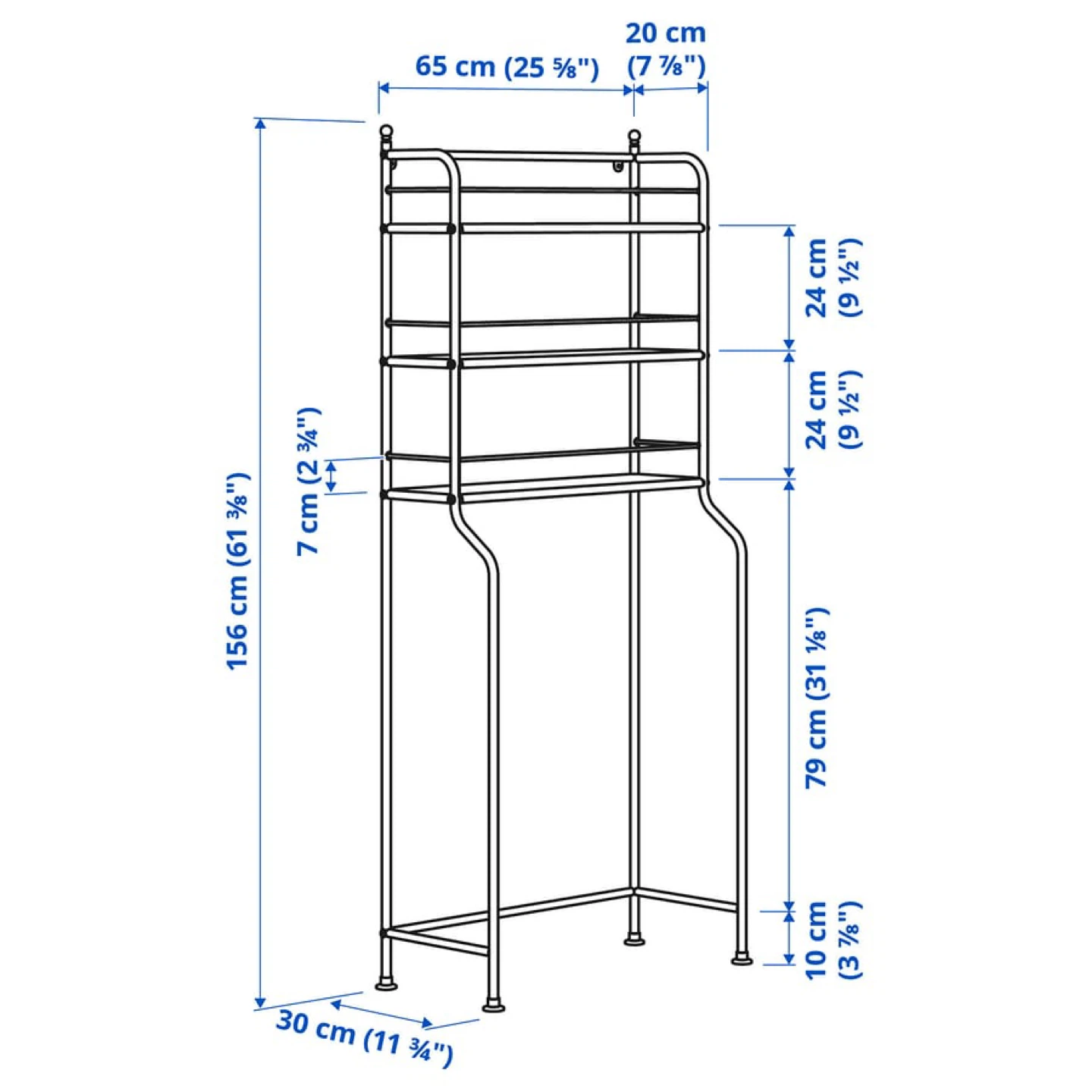 IKEA Black 4-Tier Bathroom Shelf Unit - photo 3