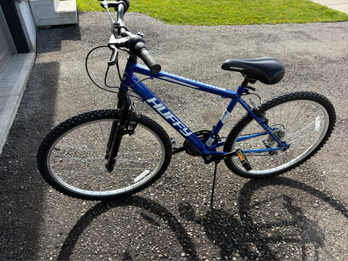Blue Huffy Mountain Bike