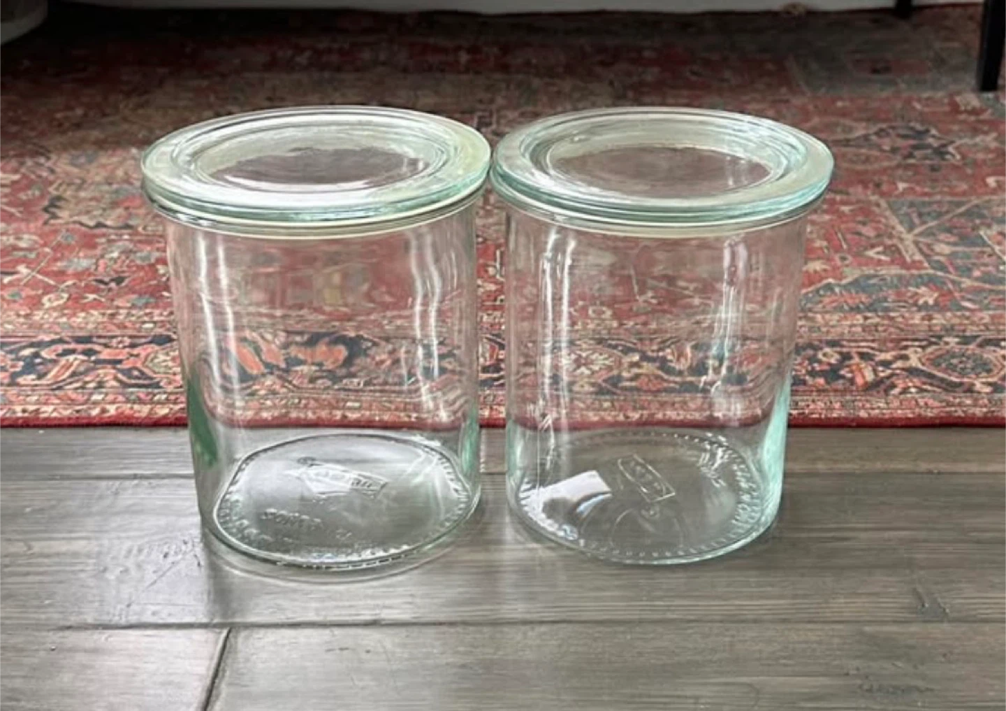 Set of 2  Jars with Glass Lids