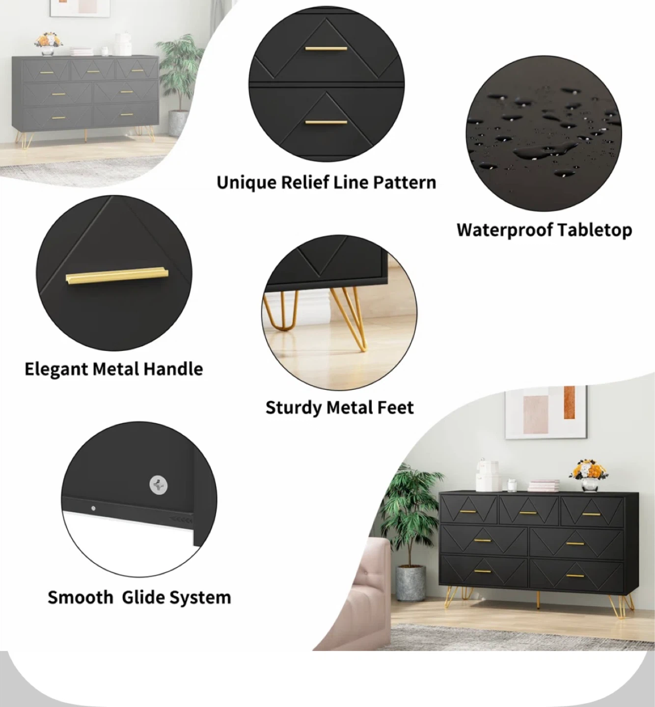 Black and gold dresser - photo 3