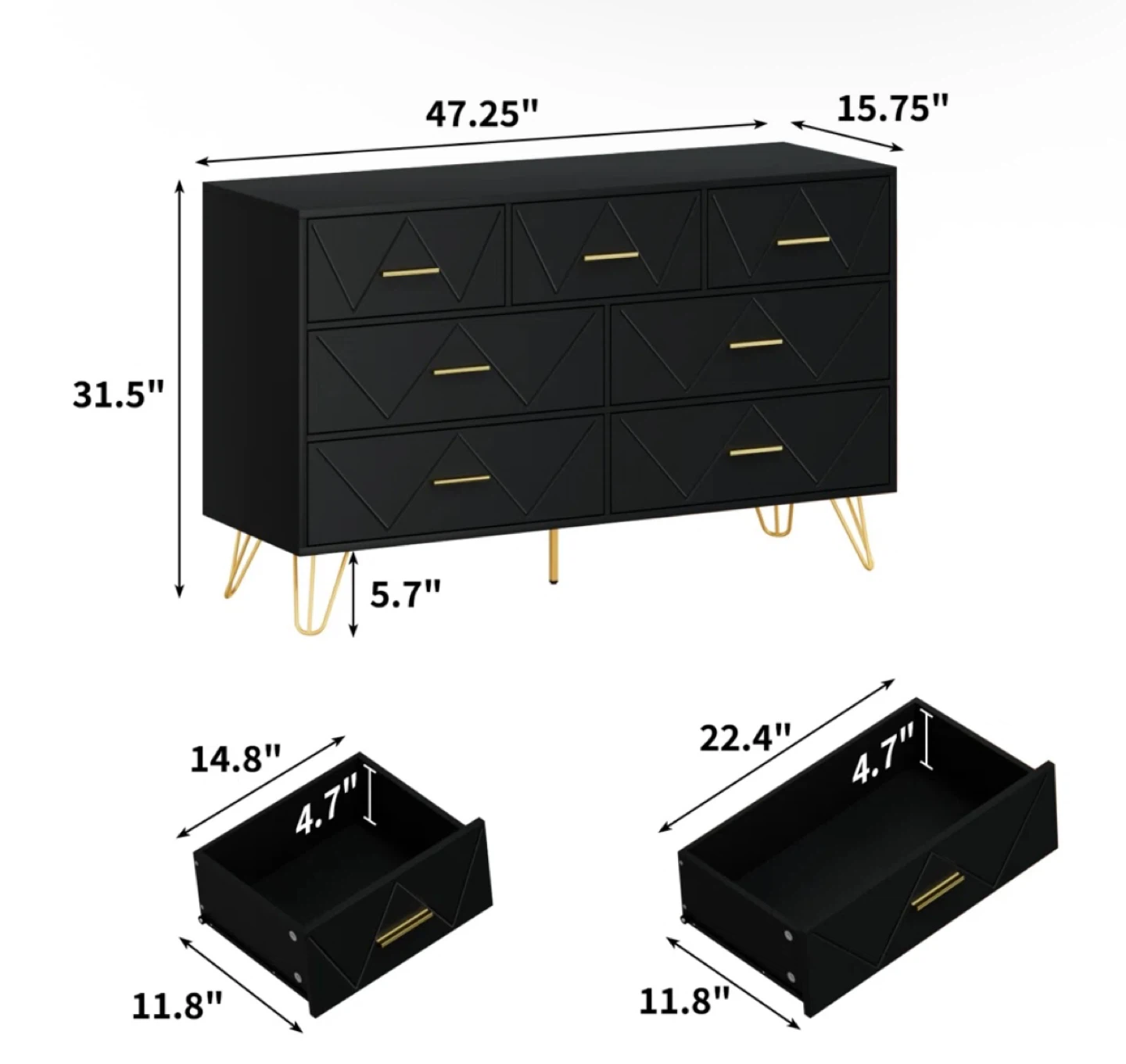 Black and gold dresser - photo 2
