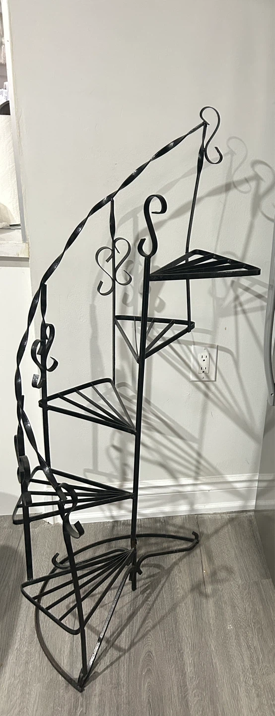 Black Metal Stairs Plant Stand - photo 2