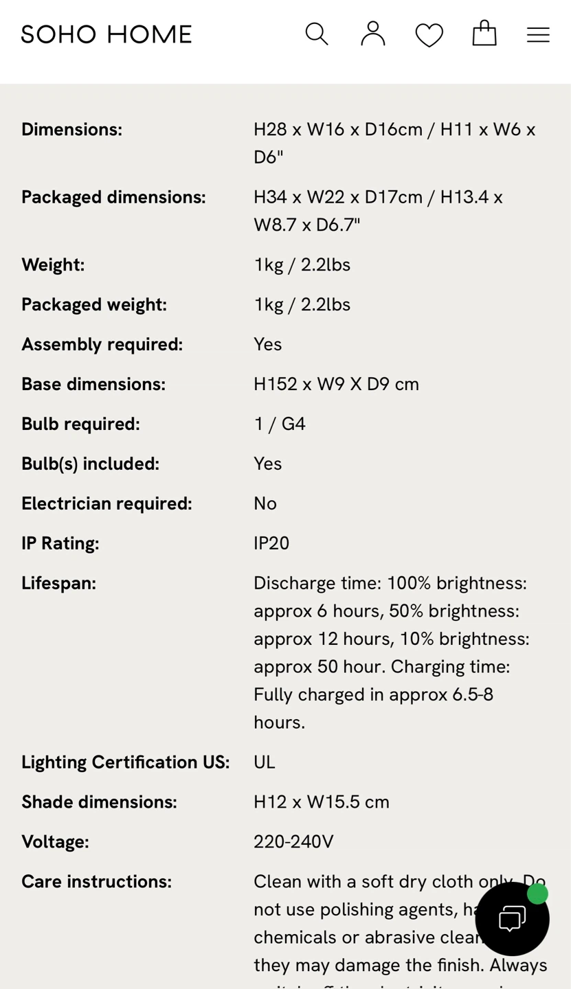SOHO HOME Emmie Portable Lamp - photo 5