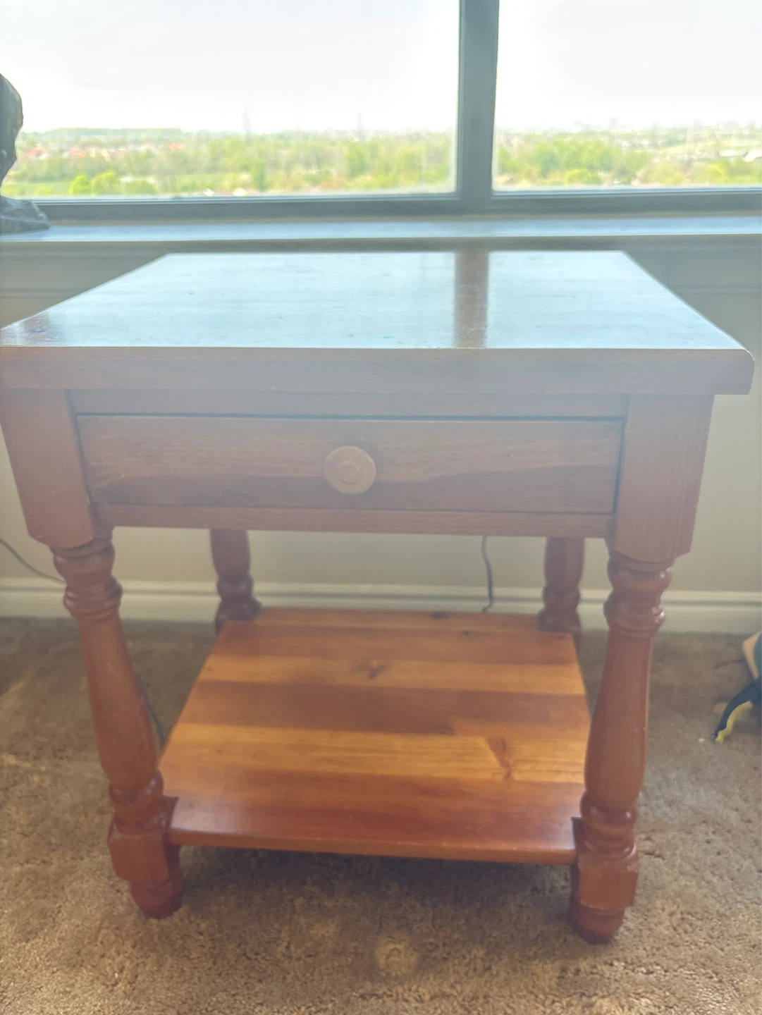 Solid Wooden End Tables With Drawers