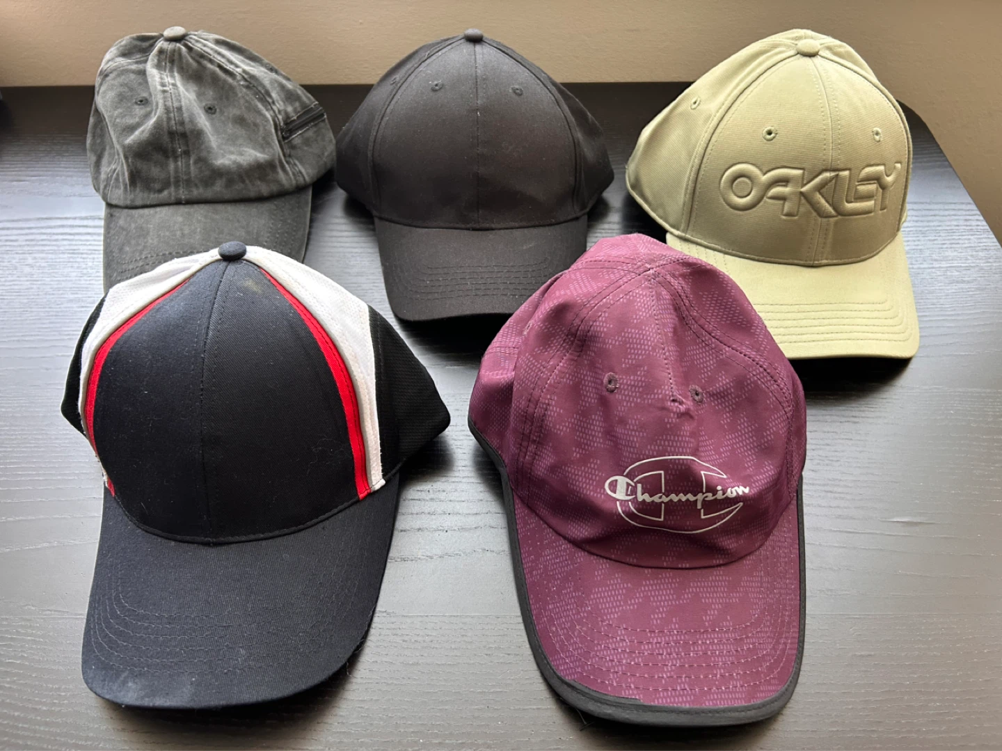 Collection of 5 Baseball Caps - Oakley, Champion, & More