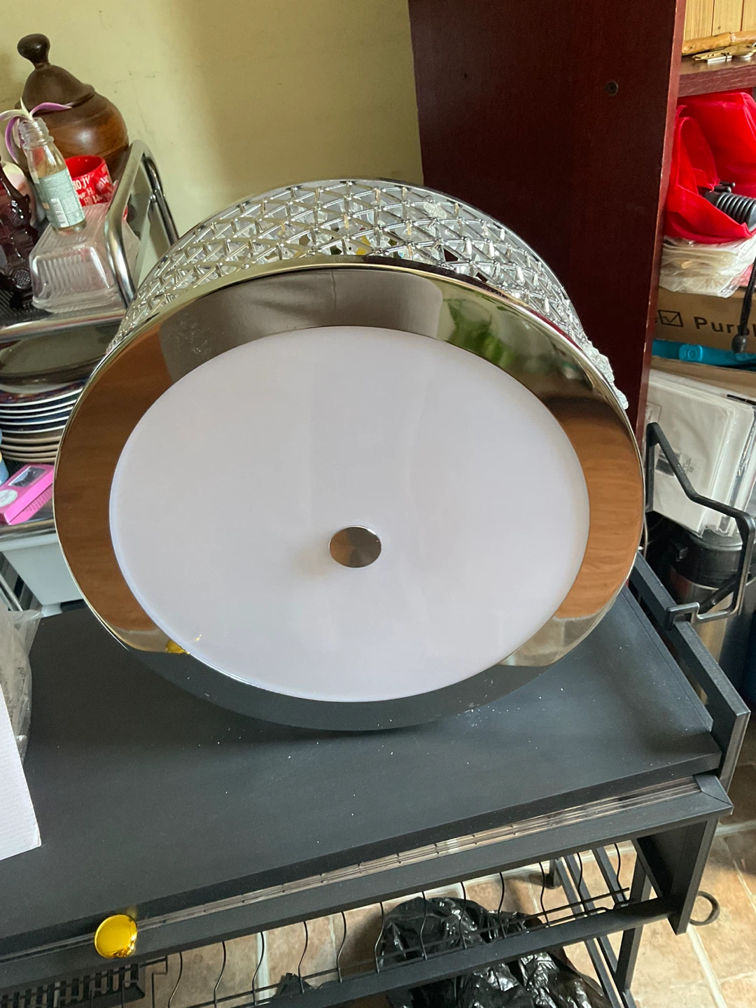 Chrome Crystal Flush Mount Ceiling Light - photo 4